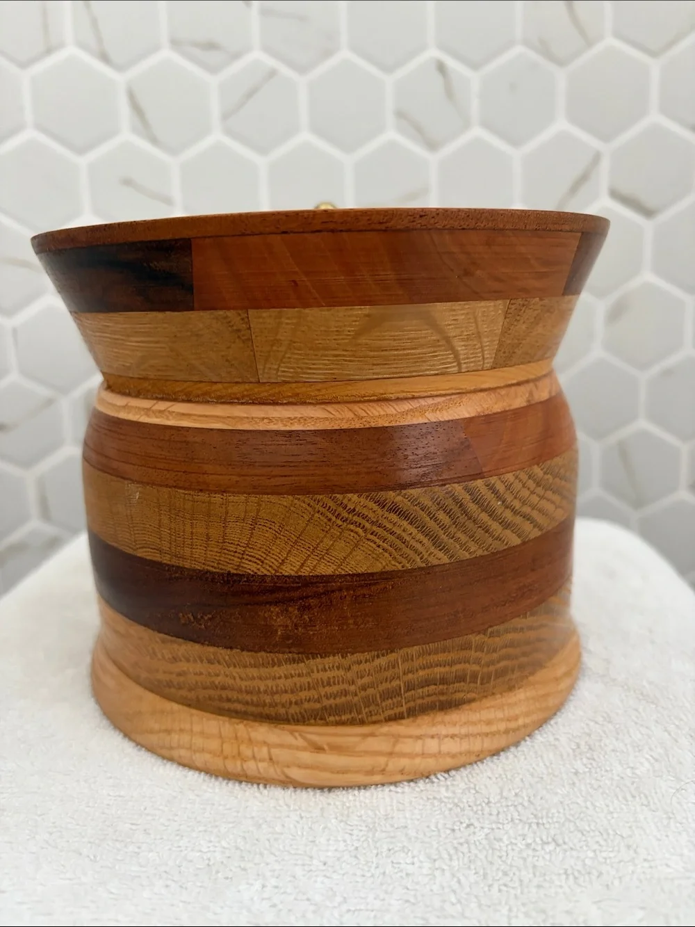 Handmade Wooden Storage Jar - Brown